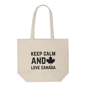 Keep Calm And Love Canada Custom Canvas Tote Bag